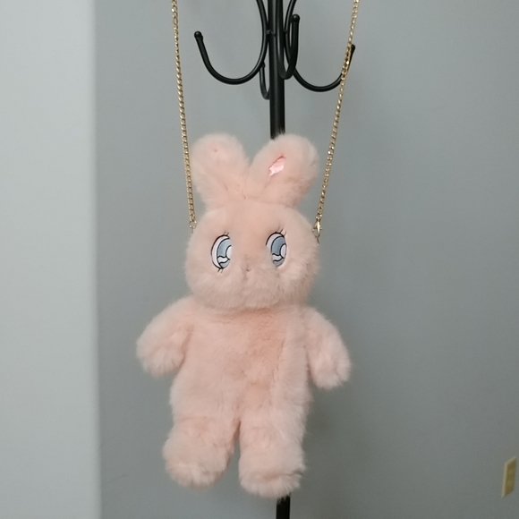 Esther Bunny x WC fluffy pink bunny crossbody bag - Picture 1 of 5